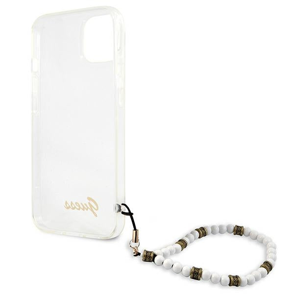 Guess skaidrus kietas dėklas iPhone 13 mini – Pearl