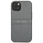 Guess Saffiano Stripe dėklas iPhone 13 mini – pilkas