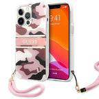 Guess dėklas su dirželiu iPhone 13 Pro Max – rožinis -- iPhone 13 Pro Max
