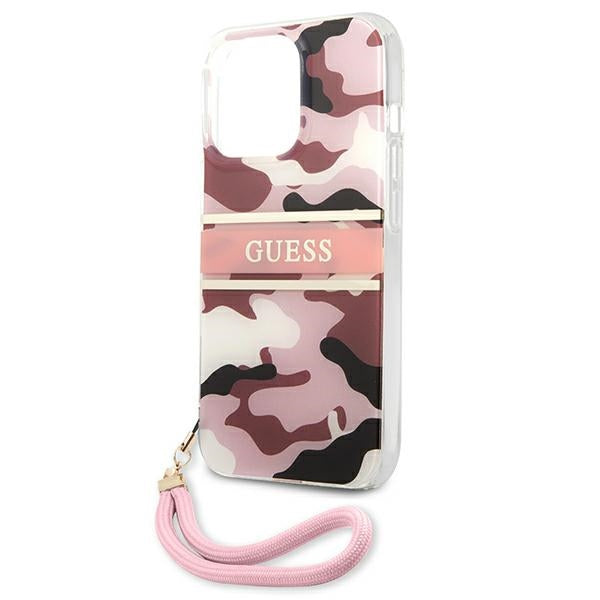 Guess dėklas su dirželiu iPhone 13 Pro Max – rožinis -- iPhone 13 Pro Max