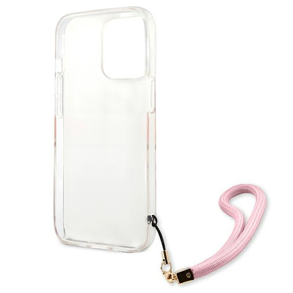 Guess dėklas su dirželiu iPhone 13 Pro Max – rožinis -- iPhone 13 Pro Max