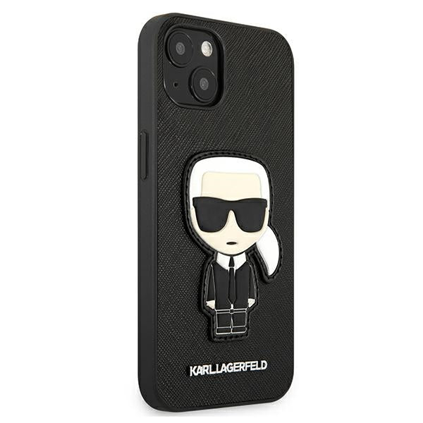 Karl Lagerfeld Saffiano dėklas iPhone 13 mini – juodas