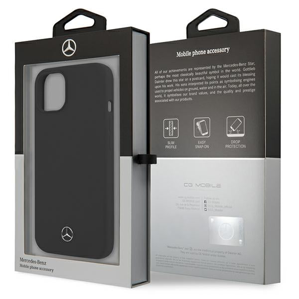 Mercedes silikoninis dėklas iPhone 13 mini – juodas