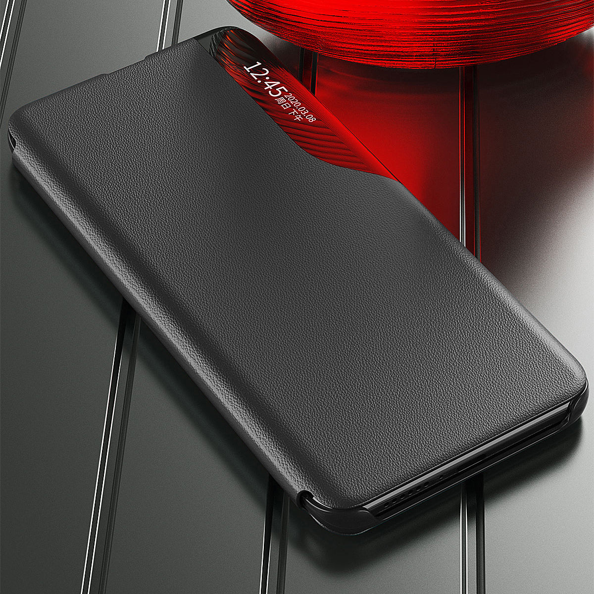Eco Leather View Case dėklas Samsung Galaxy S22 Plus – mėlynas -- Samsung Galaxy S22+