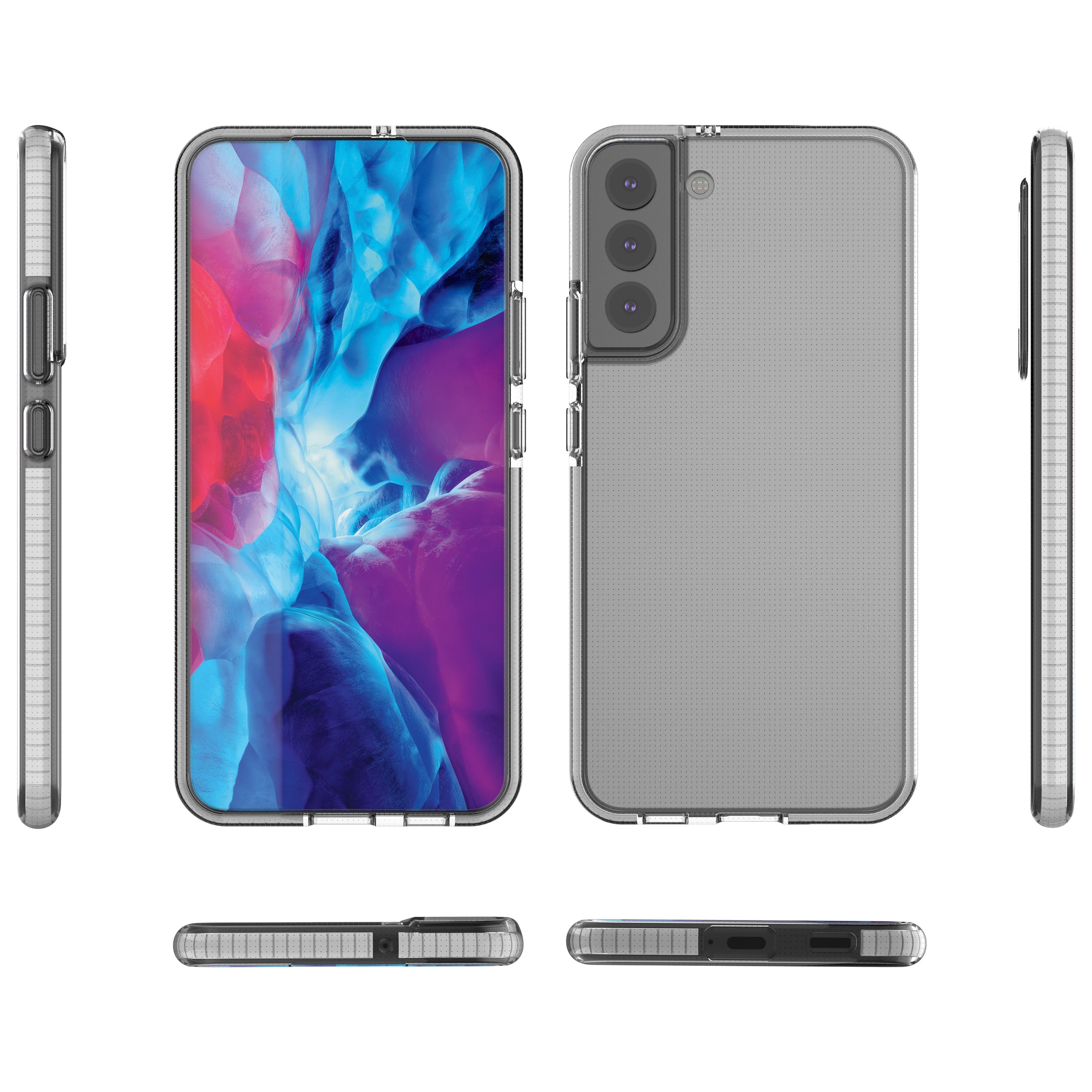 Spring Case gelinis dėklas Samsung Galaxy S22+ – juodas -- Samsung Galaxy S22+