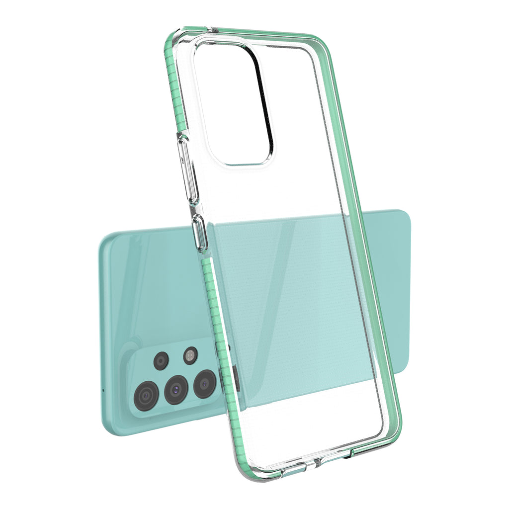 Itin plonas skaidrus TPU dėklas Samsung Galaxy A73 – juodas rėmelis -- Samsung Galaxy A73