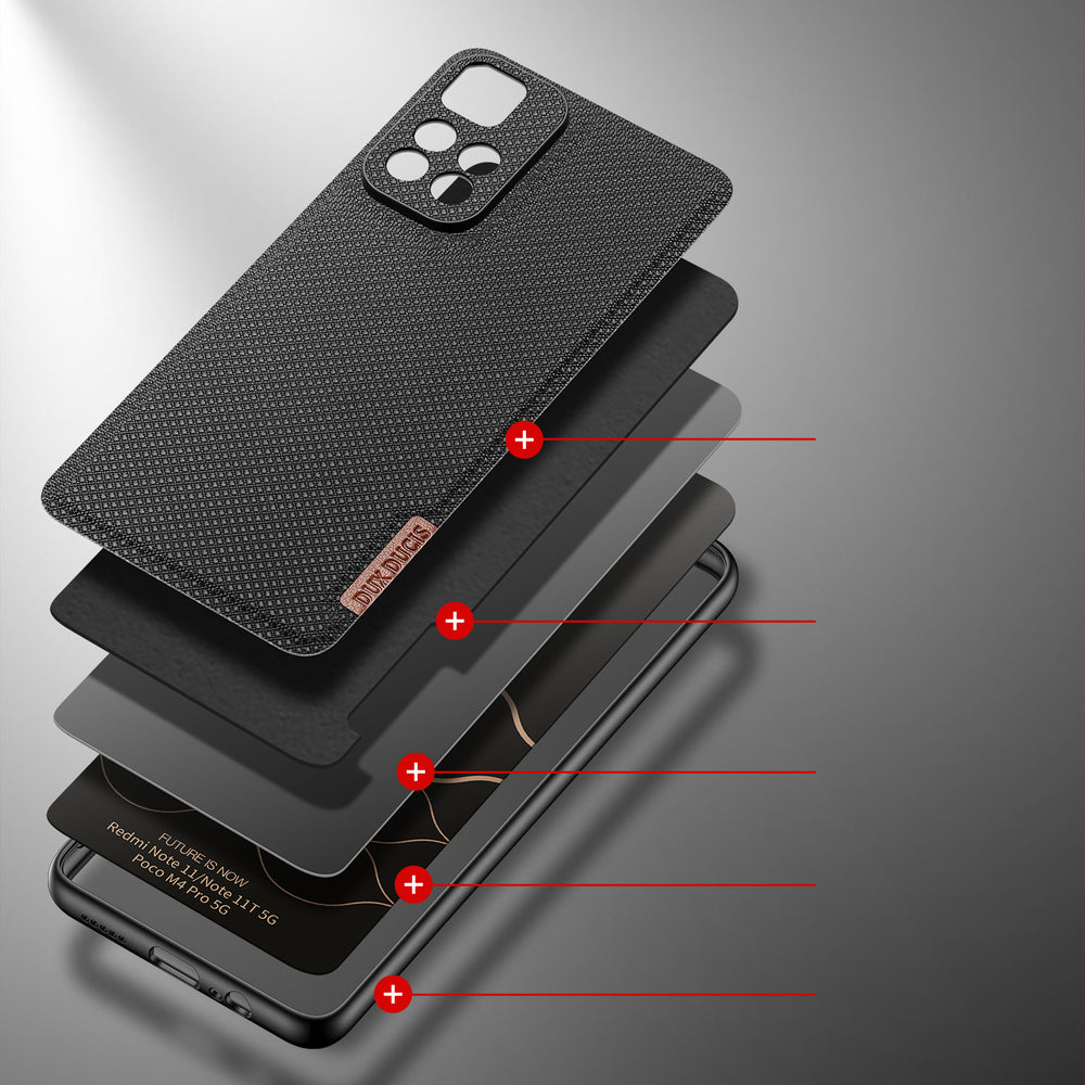 Dux Ducis Fino nailoninis dėklas Poco M4 Pro 5G – juodas -- Xiaomi Poco M4 Pro