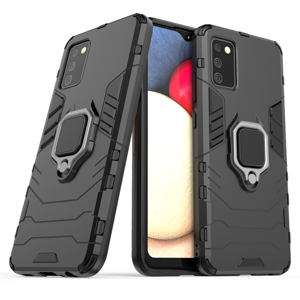 Ring Armor dėklas Samsung Galaxy A03s – juodas -- Samsung Galaxy A03s