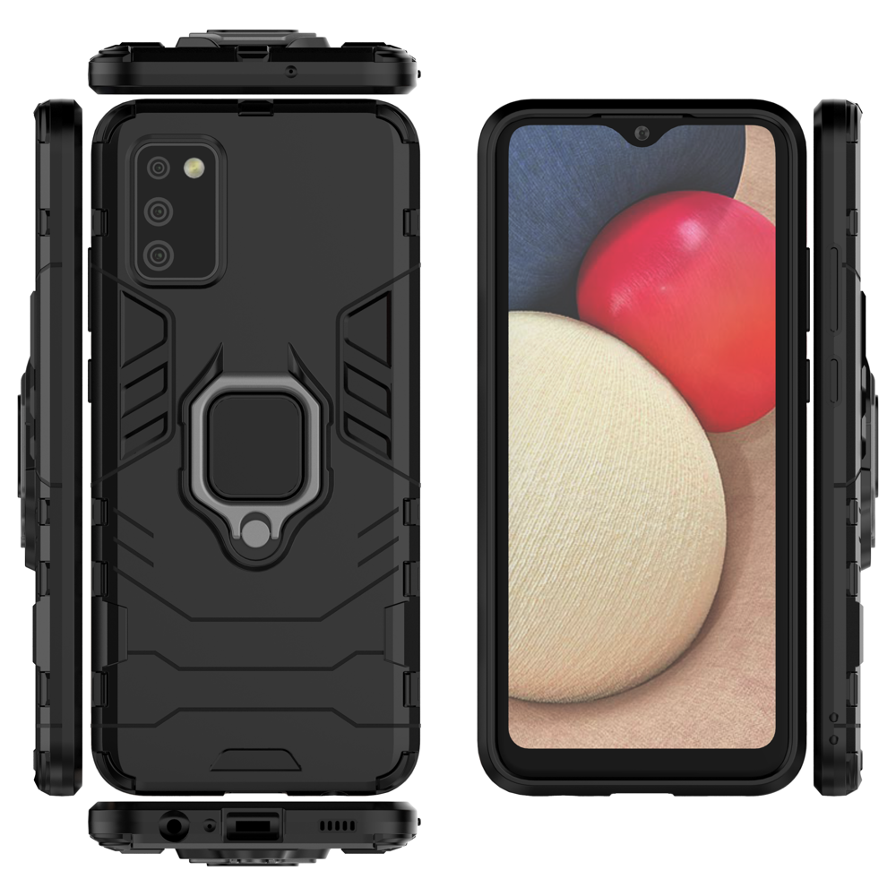 Ring Armor dėklas Samsung Galaxy A03s – juodas -- Samsung Galaxy A03s
