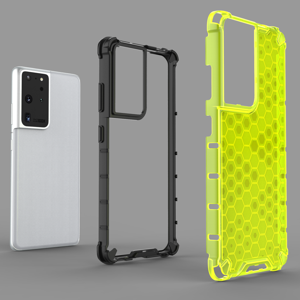 Honeycomb šarvuotas dėklas Samsung Galaxy S22 Ultra – mėlynas -- Samsung Galaxy S22 Ultra