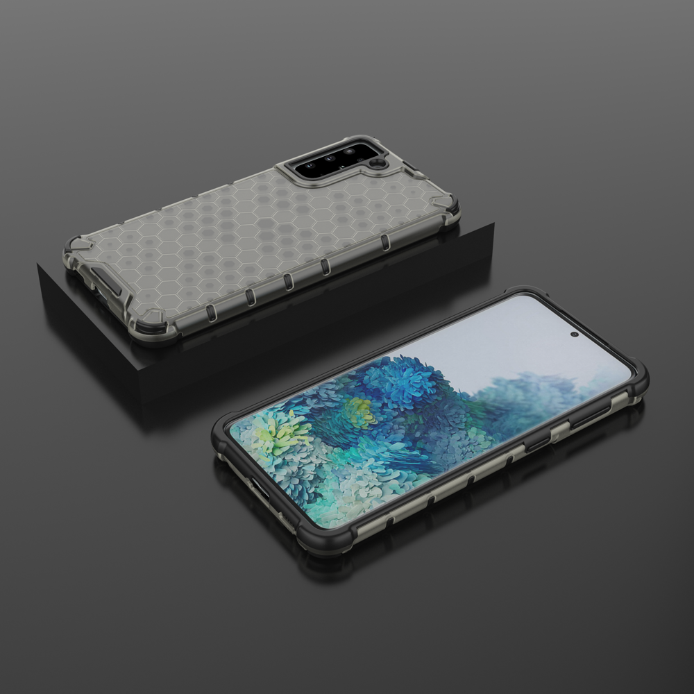 Šarvuotas korio rašto dėklas Samsung Galaxy S22+ – juodas -- Samsung Galaxy S22+