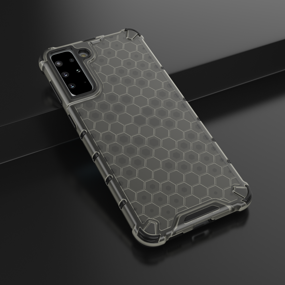 Šarvuotas korio rašto dėklas Samsung Galaxy S22+ – juodas -- Samsung Galaxy S22+