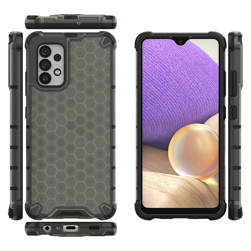 Korėto rašto šarvuotas dėklas Galaxy A03s – juodas -- Samsung Galaxy A03s