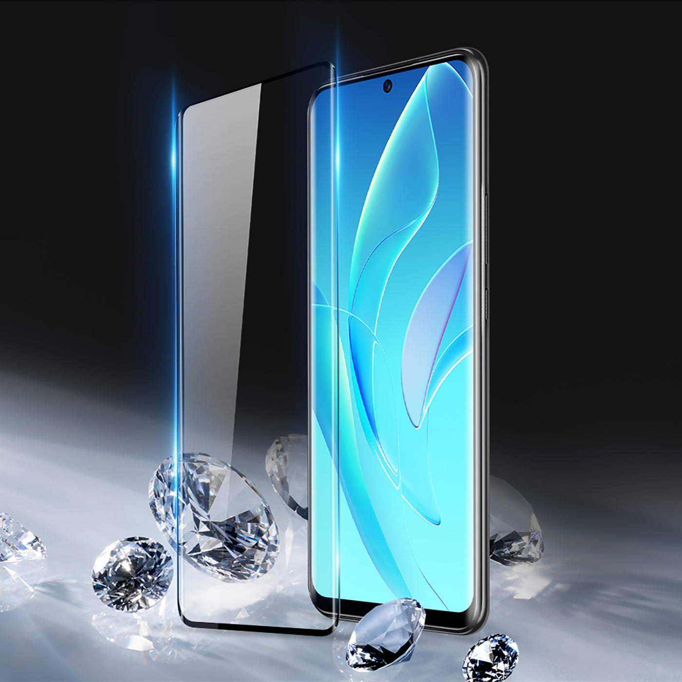 Dux Ducis 9H grūdintas stiklas Honor 60 Pro – juodas rėmelis -- Honor 60 Pro