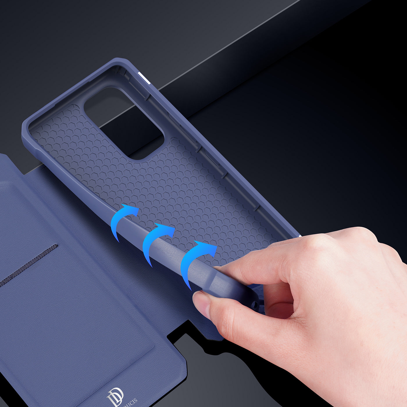 Dux Ducis Skin X atverčiamas dėklas Samsung Galaxy A73 – mėlynas -- Samsung Galaxy A73