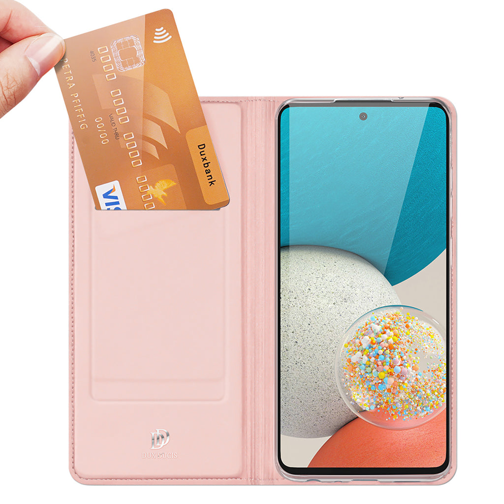 Dux Ducis Skin Pro atverčiamas dėklas Galaxy A73 – rožinis -- Samsung Galaxy A73