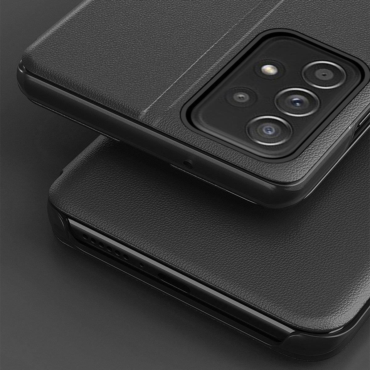Eco Leather View Case dėklas Samsung Galaxy A73 – raudonas -- Samsung Galaxy A73