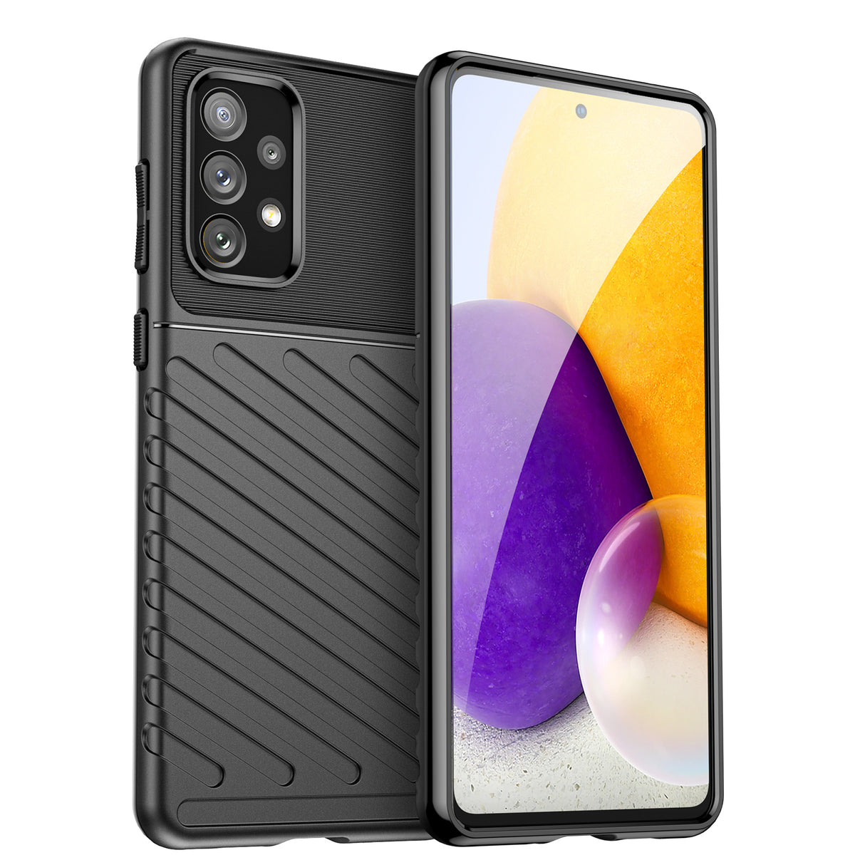 Thunder Case TPU dėklas Samsung Galaxy A73 – juodas -- Samsung Galaxy A73