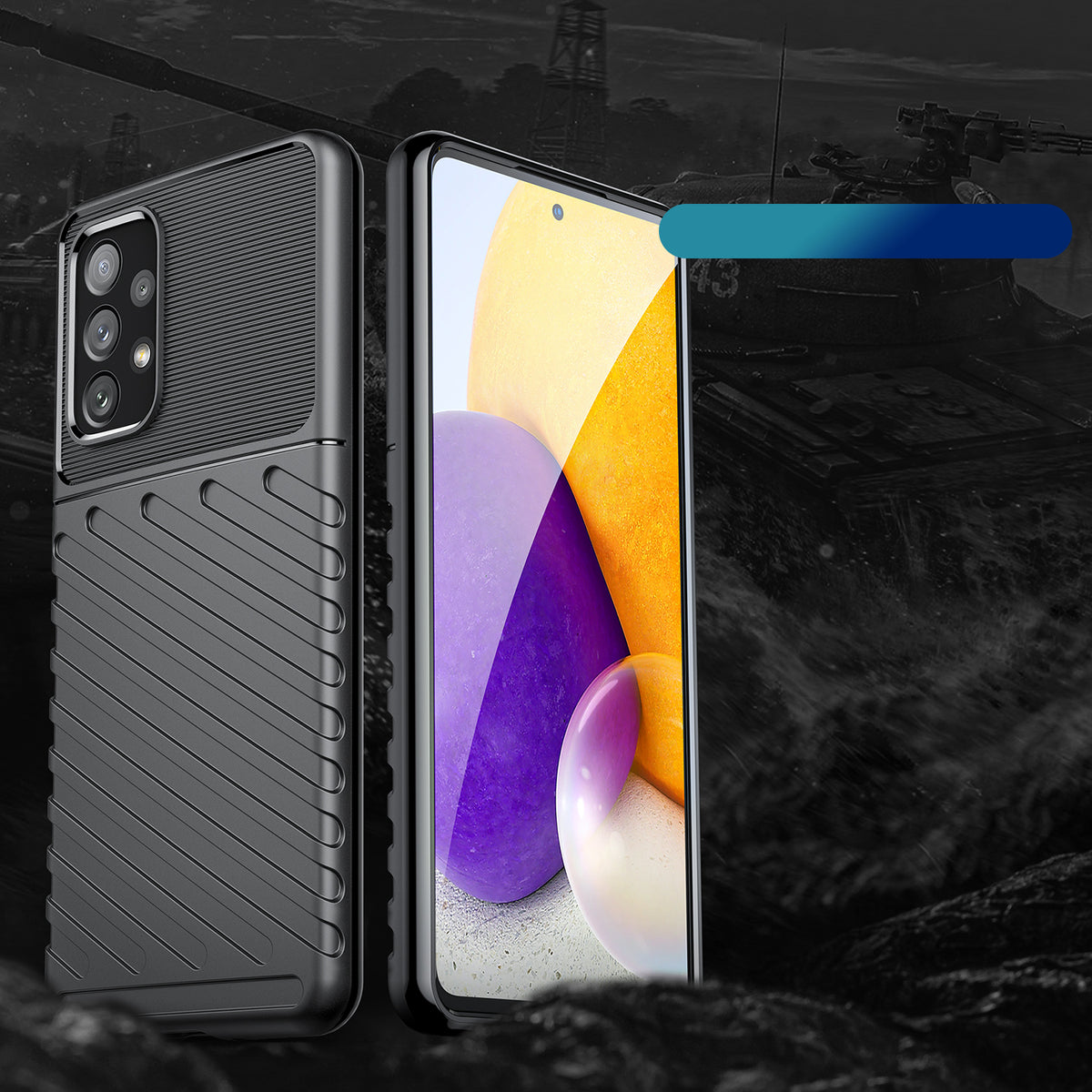 Thunder Case TPU dėklas Samsung Galaxy A73 – juodas -- Samsung Galaxy A73