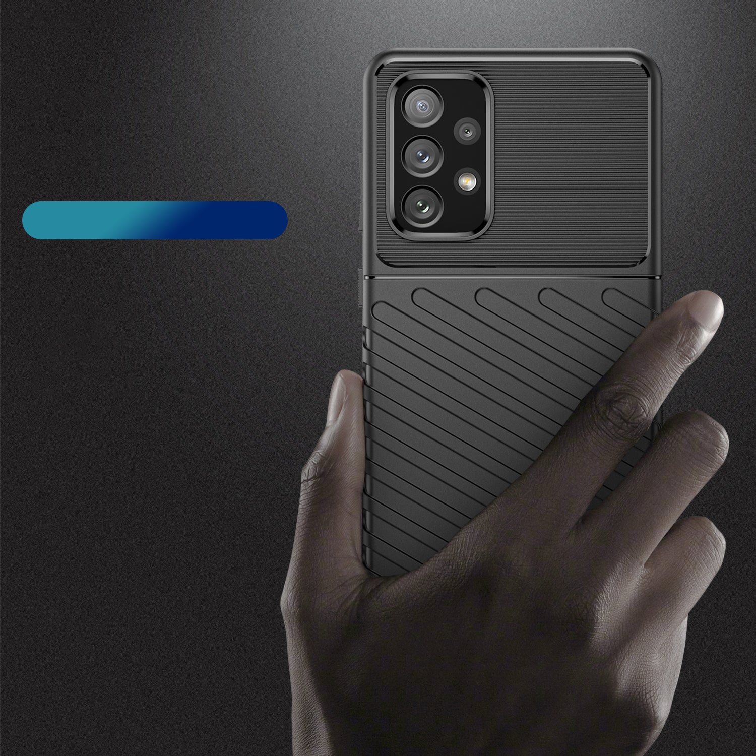 Thunder Case TPU dėklas Samsung Galaxy A73 – juodas -- Samsung Galaxy A73