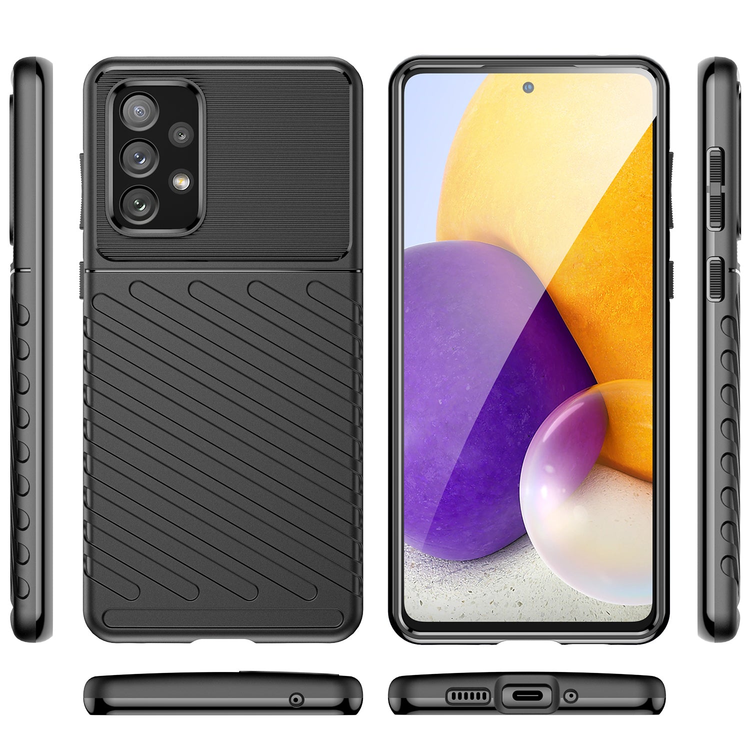 Thunder Case TPU dėklas Samsung Galaxy A73 – juodas -- Samsung Galaxy A73
