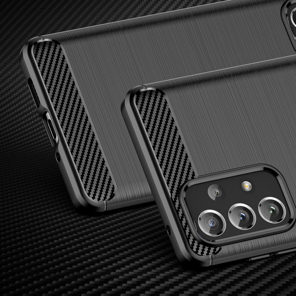 Carbon Case TPU dėklas Samsung Galaxy A73 – juodas -- Samsung Galaxy A73