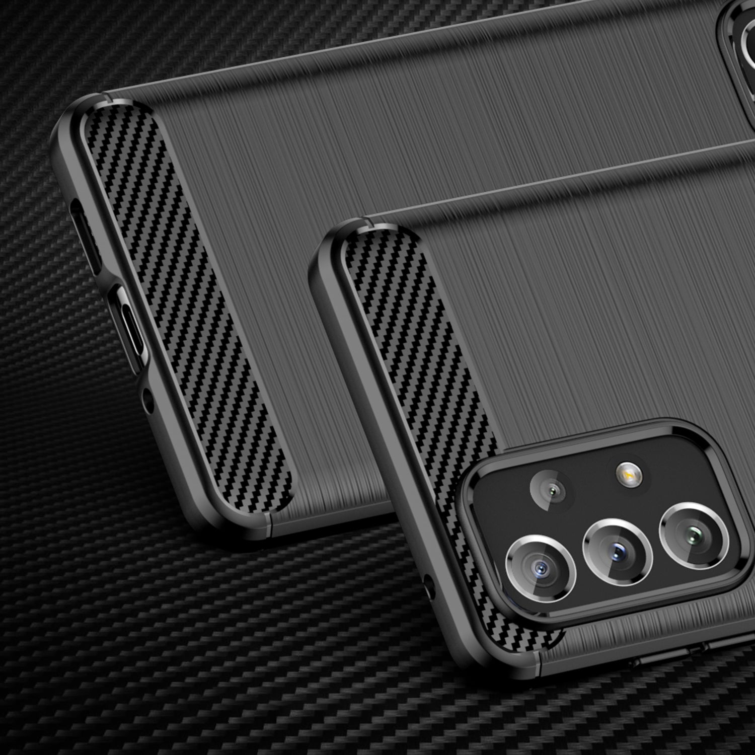 Carbon Case TPU dėklas Samsung Galaxy A73 – juodas -- Samsung Galaxy A73