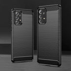 Carbon Case TPU dėklas Samsung Galaxy A73 – juodas -- Samsung Galaxy A73