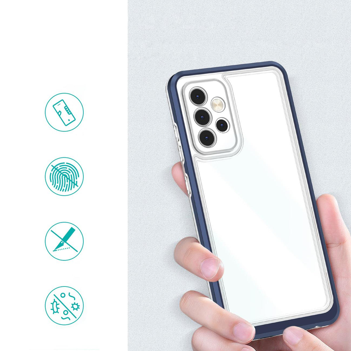 Skaidrus dėklas Samsung Galaxy A13 5G – mėlynas -- Samsung Galaxy A13