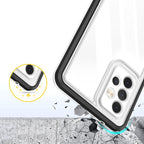 Skaidrus dėklas Samsung Galaxy A73 – juodas rėmelis -- Samsung Galaxy A73