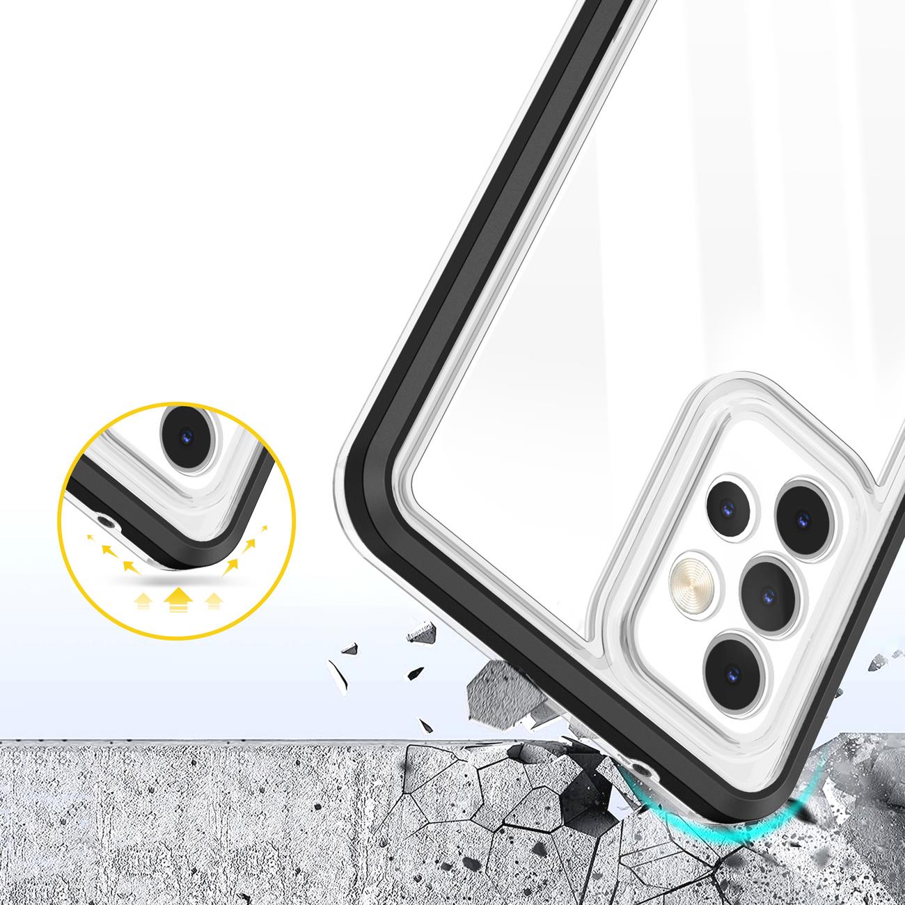 Skaidrus dėklas Samsung Galaxy A73 – juodas rėmelis -- Samsung Galaxy A73