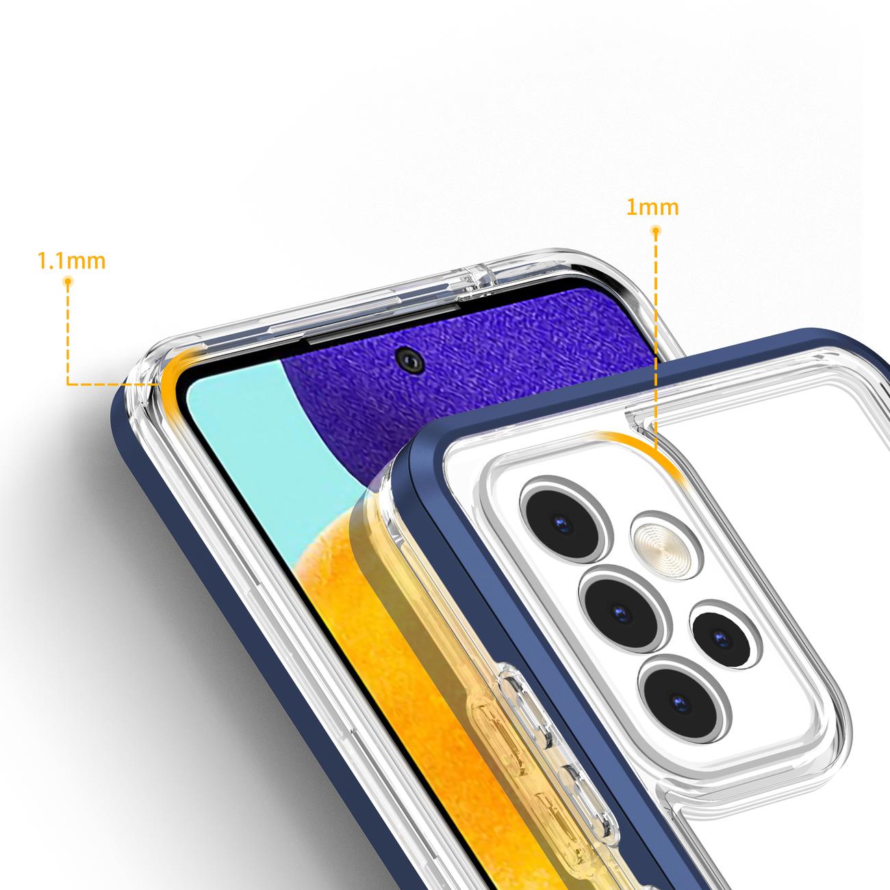 Skaidrus 3in1 dėklas Samsung Galaxy A73 – mėlynas -- Samsung Galaxy A73