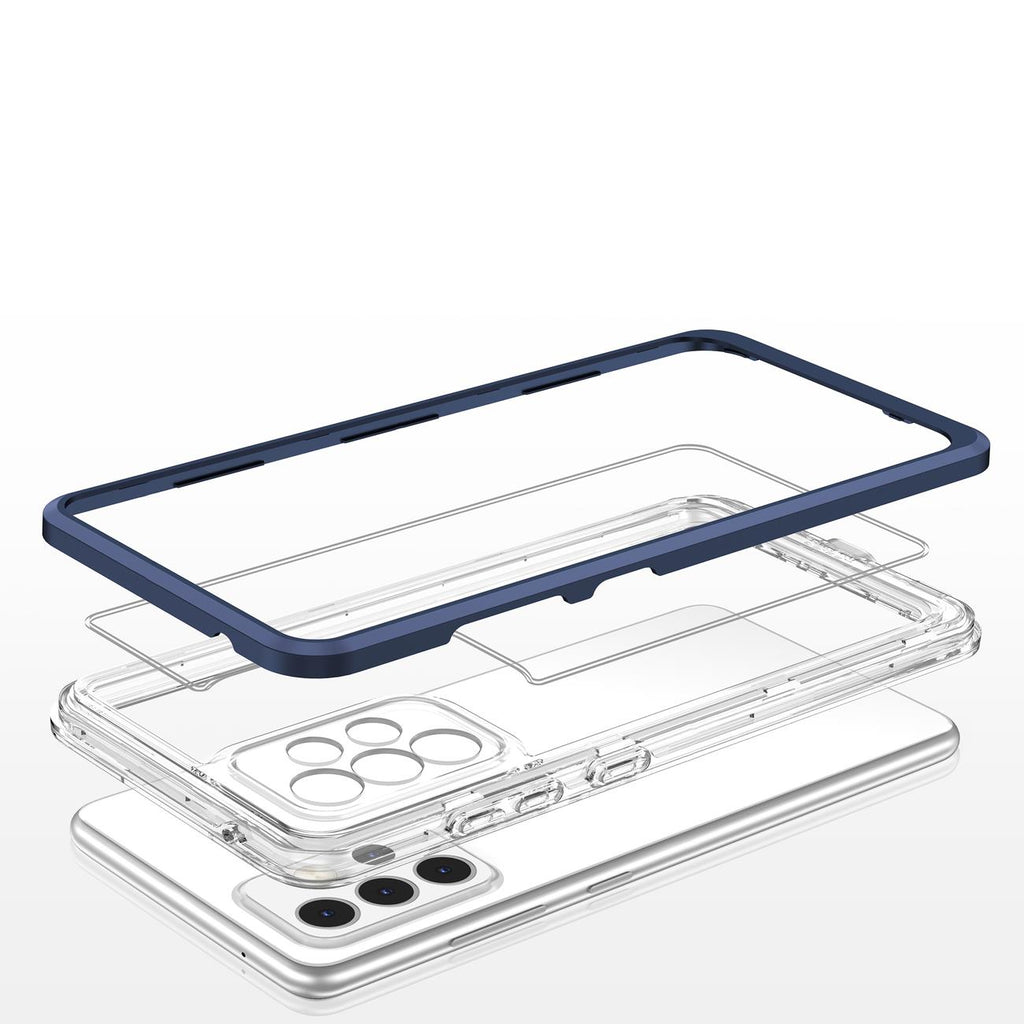 Skaidrus 3in1 dėklas Samsung Galaxy A73 – mėlynas -- Samsung Galaxy A73