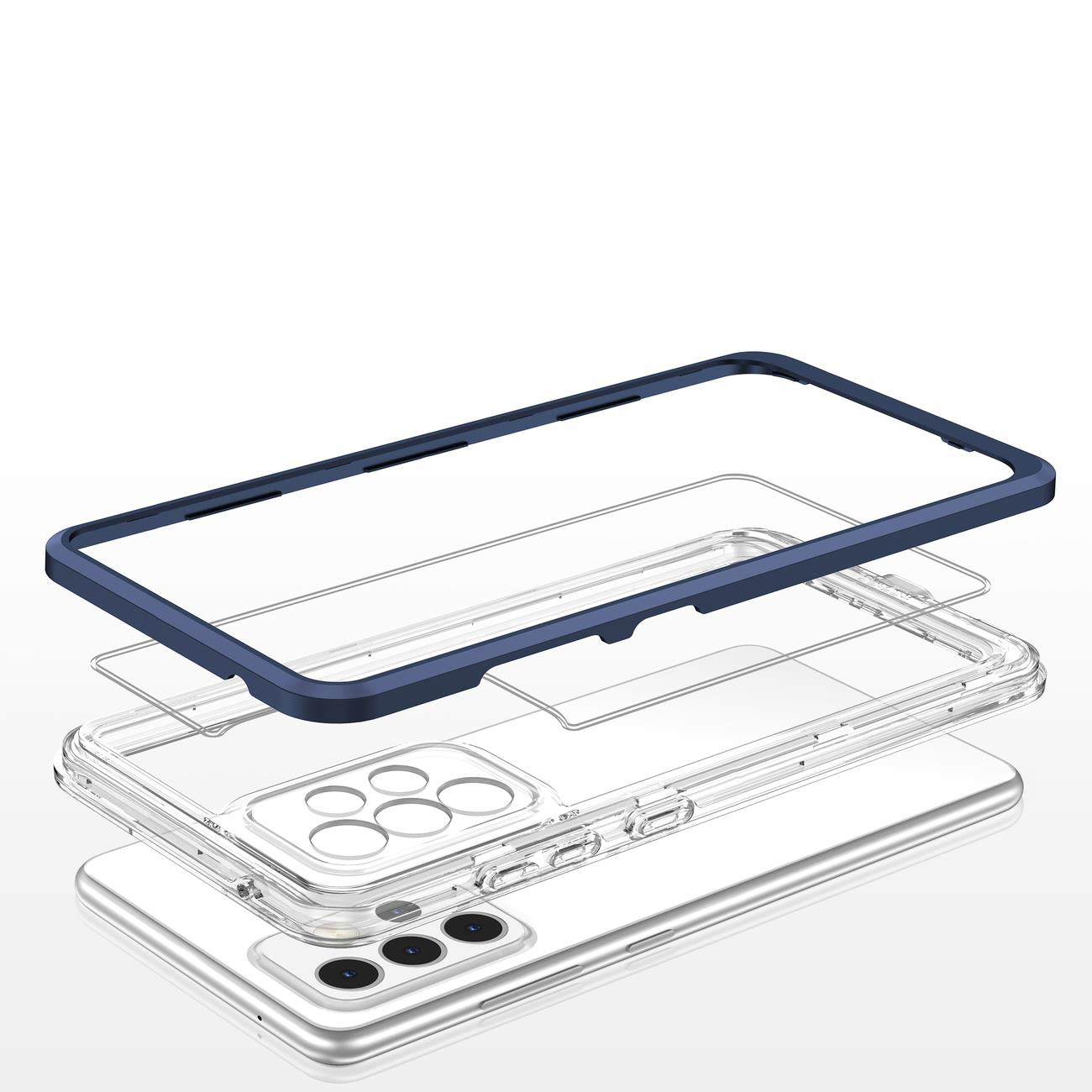 Skaidrus 3in1 dėklas Samsung Galaxy A73 – mėlynas -- Samsung Galaxy A73