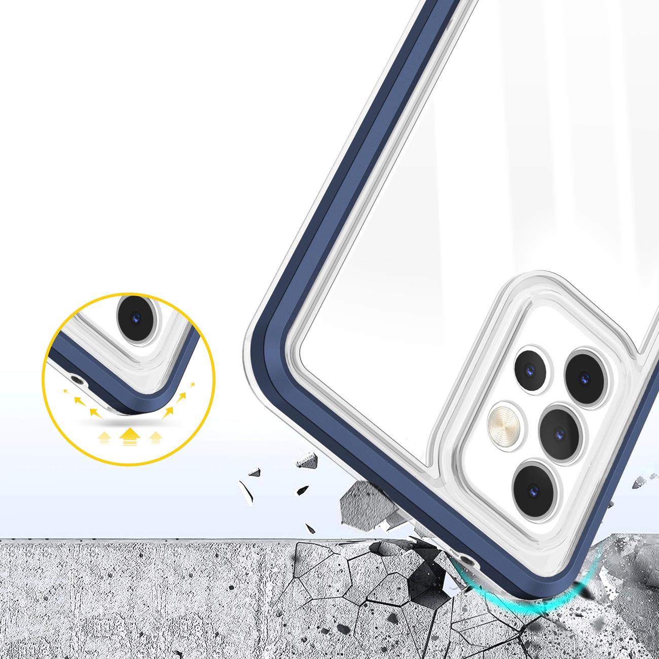 Skaidrus 3in1 dėklas Samsung Galaxy A73 – mėlynas -- Samsung Galaxy A73