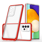 Skaidrus 3in1 dėklas Samsung Galaxy A73 – raudonas -- Samsung Galaxy A73