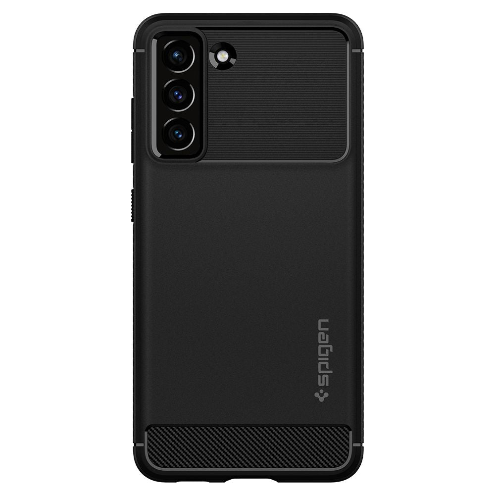 Spigen Rugged Armor dėklas Samsung Galaxy S21 FE – juodas -- Samsung Galaxy S21 FE