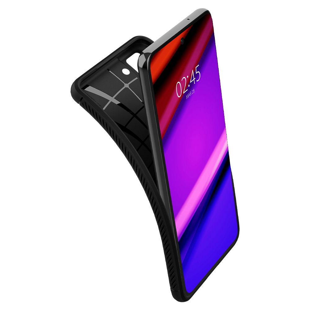 Spigen Rugged Armor dėklas Samsung Galaxy S21 FE – juodas -- Samsung Galaxy S21 FE