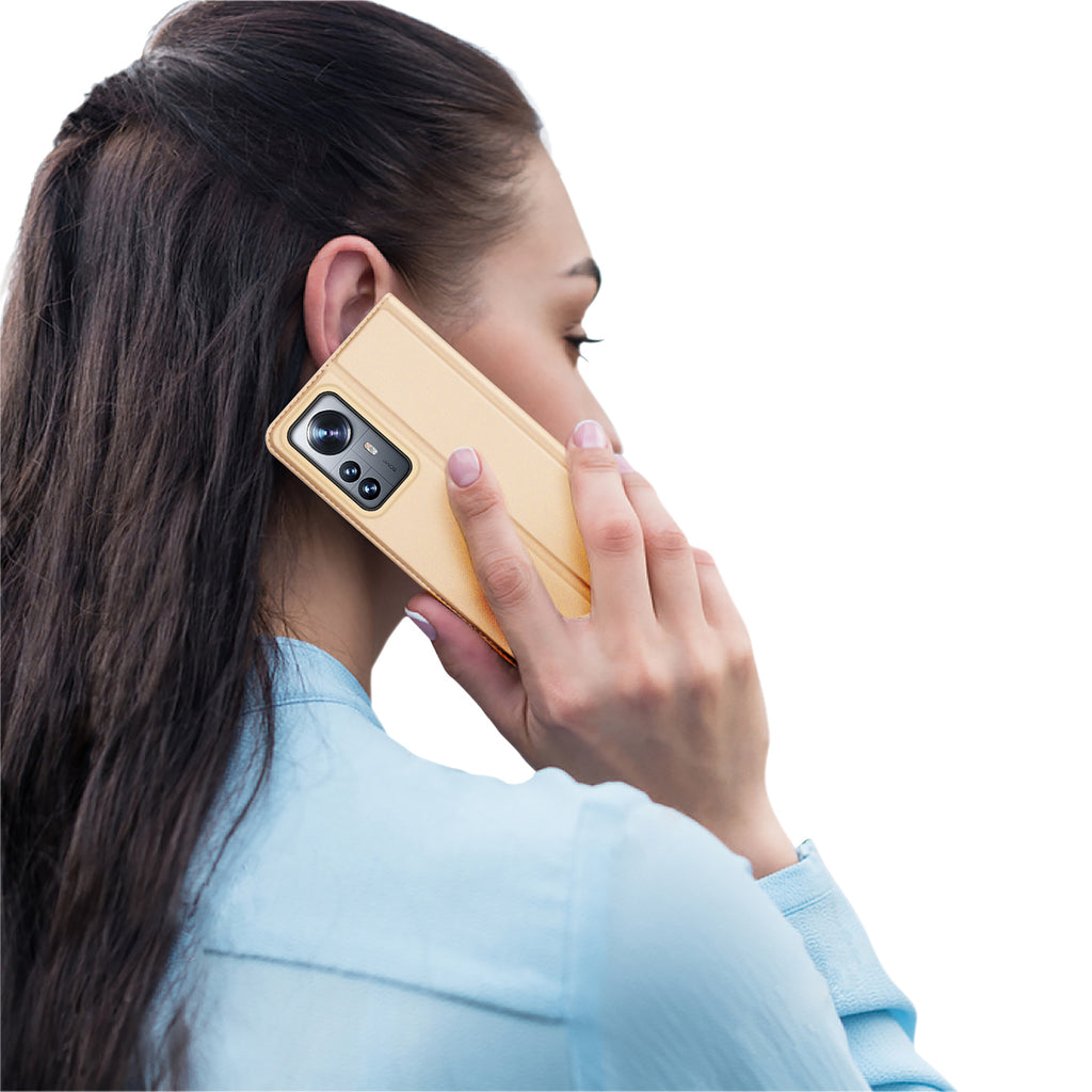 Dux Ducis Skin Pro dėklas Xiaomi 12 Pro – auksinis -- Xiaomi 12 Pro