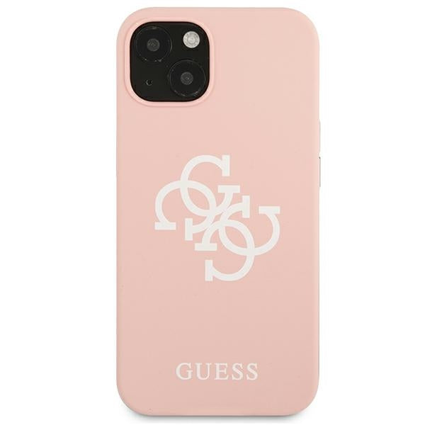 Guess silikoninis dėklas iPhone 13 mini – rožinis, 4G logo