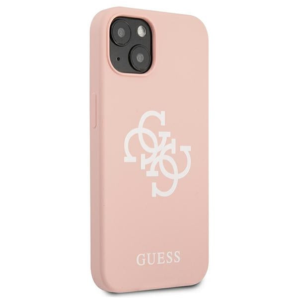 Guess silikoninis dėklas iPhone 13 mini – rožinis, 4G logo