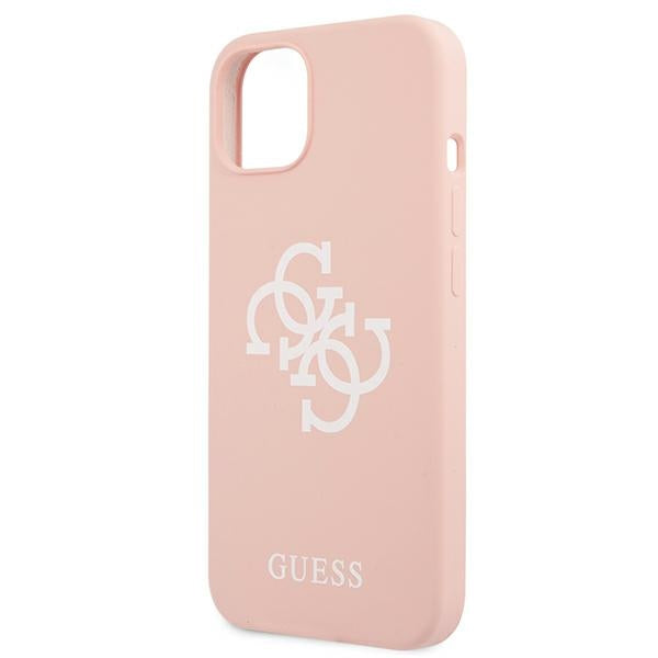 Guess silikoninis dėklas iPhone 13 mini – rožinis, 4G logo
