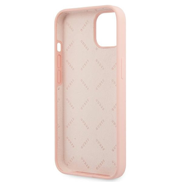 Guess silikoninis dėklas iPhone 13 mini – rožinis, 4G logo