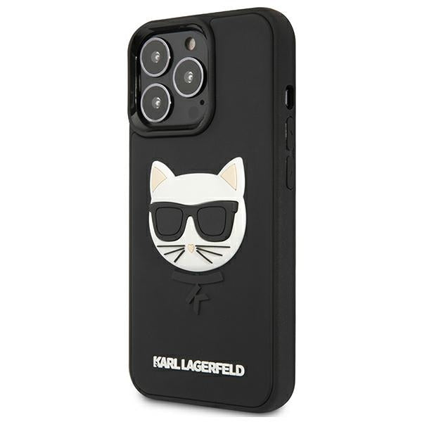 Karl Lagerfeld 3D Rubber Choupette dėklas iPhone 13/13 Pro – juodas