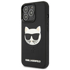 Karl Lagerfeld 3D Rubber Choupette dėklas iPhone 13/13 Pro – juodas