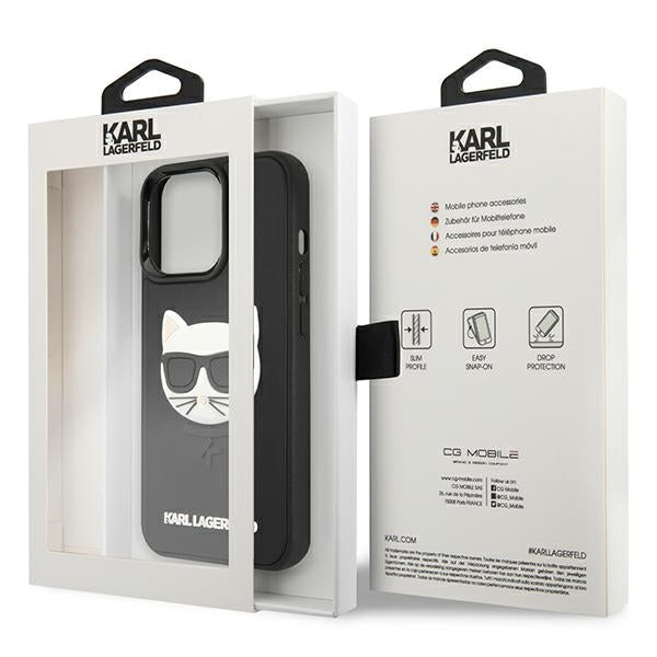 Karl Lagerfeld 3D Rubber Choupette dėklas iPhone 13/13 Pro – juodas