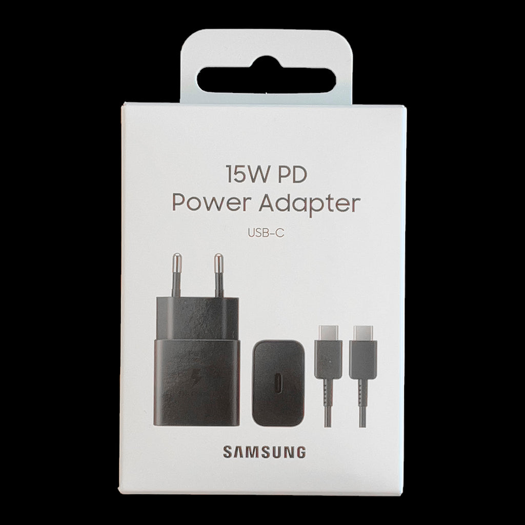 Samsung sieninis įkroviklis EP-T1510XBEGEU 15W PD USB-C AFC su USB-C laidu - juodas