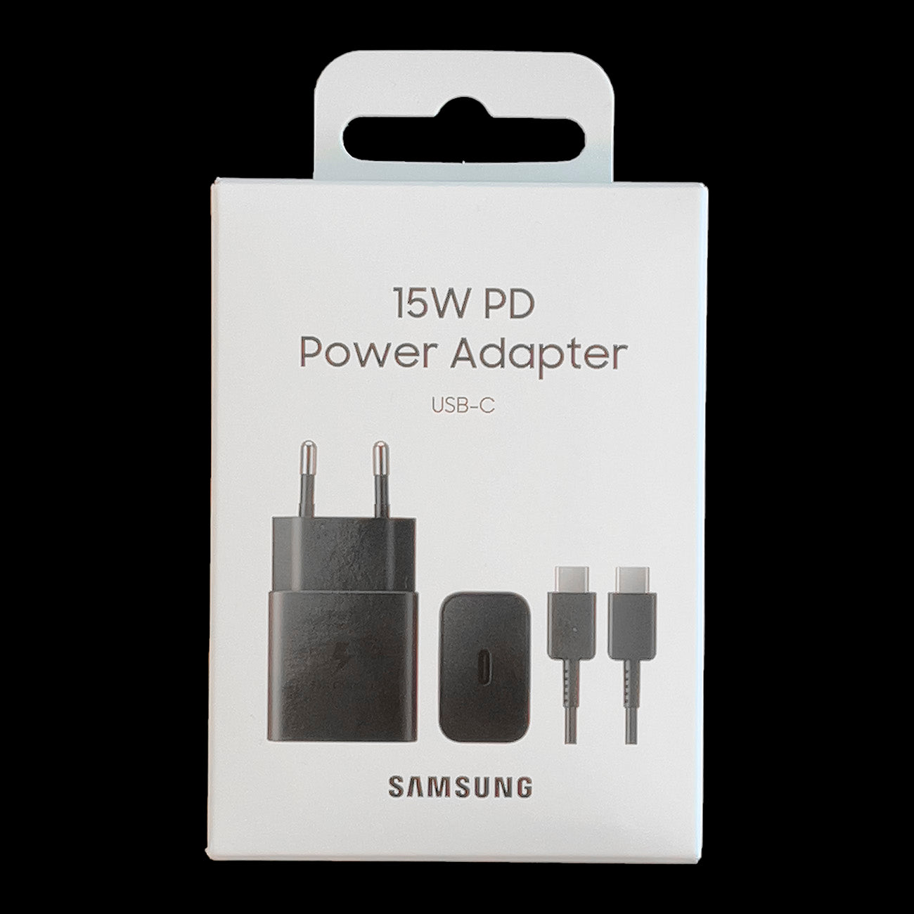 Samsung sieninis įkroviklis EP-T1510XBEGEU 15W PD USB-C AFC su USB-C laidu - juodas