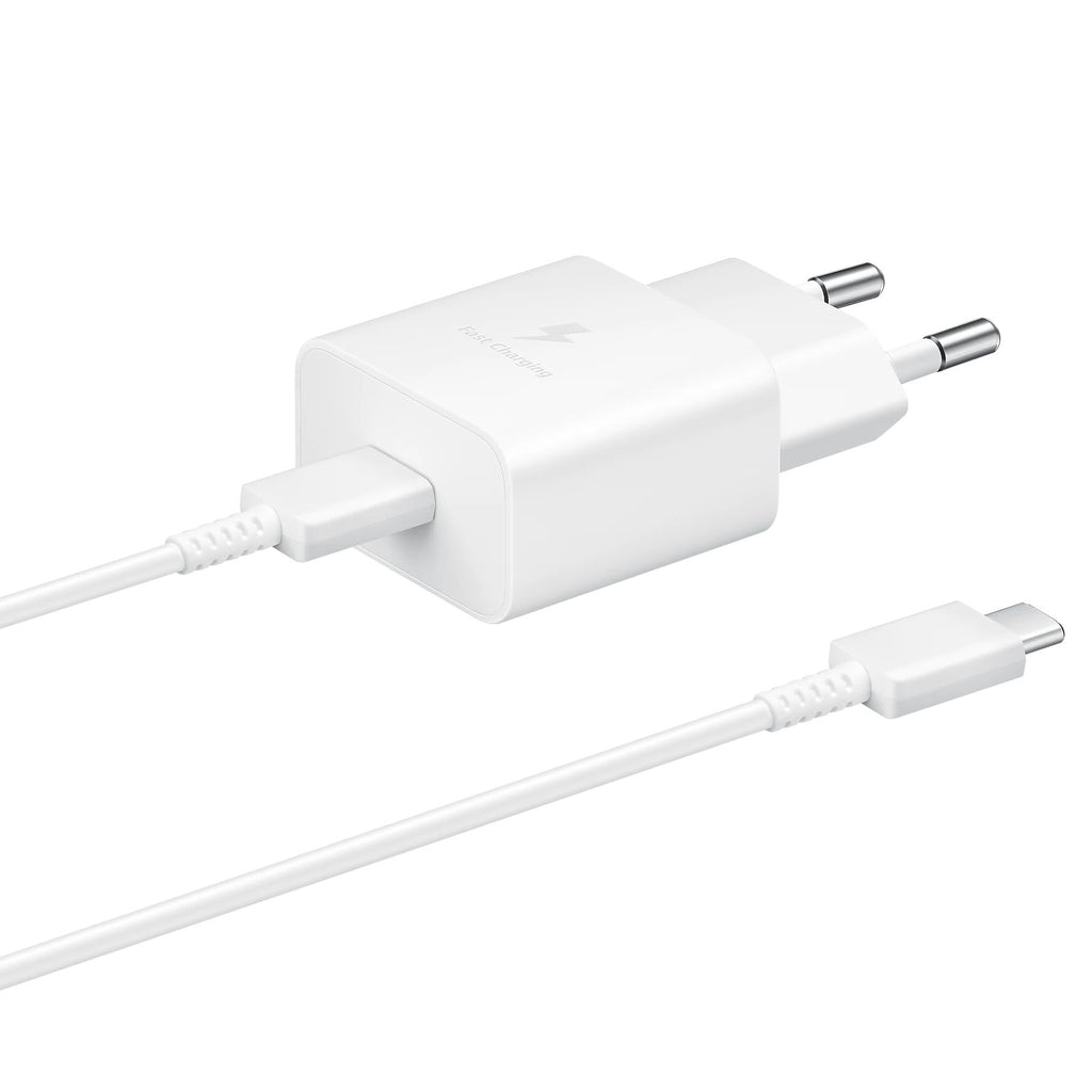 Samsung sieninis įkroviklis EP-T1510XWEGEU USB-C 15W PD AFC + USB-C laidas - baltas