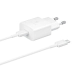 Samsung sieninis įkroviklis EP-T1510XWEGEU USB-C 15W PD AFC + USB-C laidas - baltas